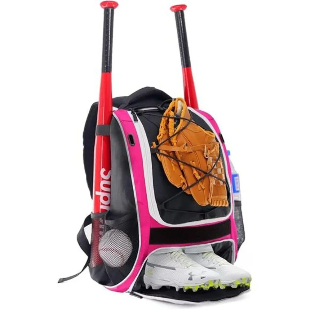 Youth Baseball Bag - Bat Backpack for Baseball, T-Ball & Softball Equipment